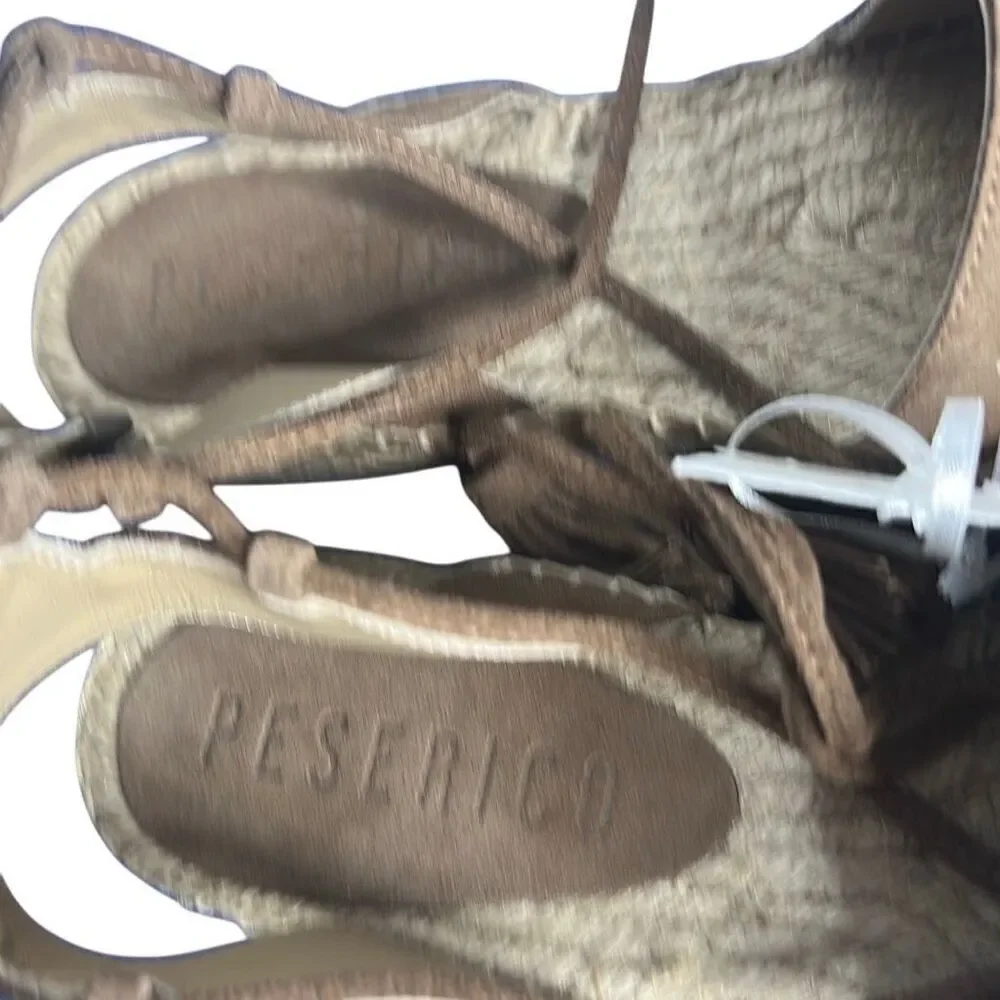 NIB Peserico Beige Suede Espadrilles